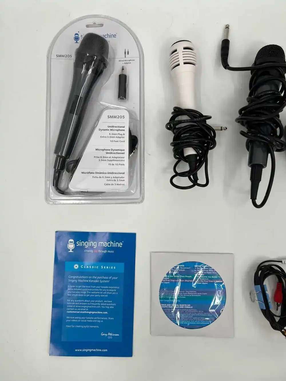 Singing Machine White Karaoke Kit | Kids OS Size Includes Microphones